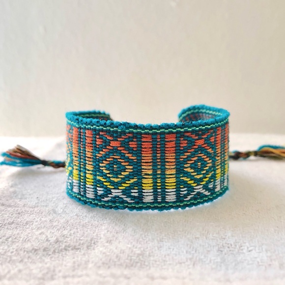 Vintage Jewelry - Boho Turquoise/Sunset (Wide) Woven Bracelet